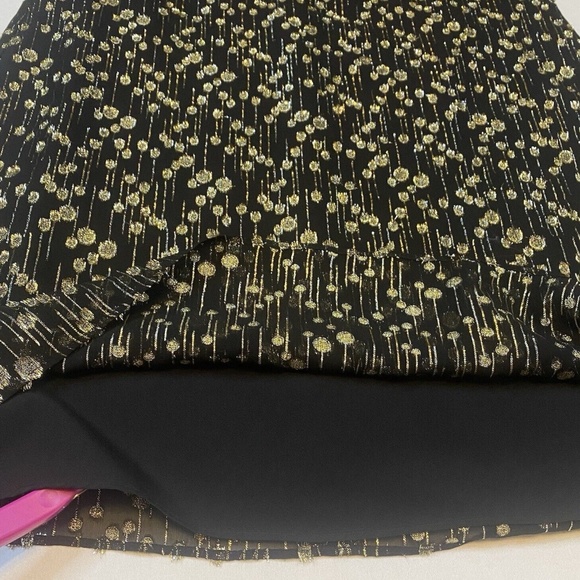 Sail To Sable Clifton Black Dress Size 4 Long Sleeve Metallic Gold Dot NWT $198 - Picture 13 of 16